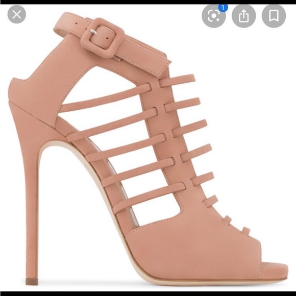Giuseppe for JLO "Jen" laser cutout bootie in blush - Picture 3 of 10
